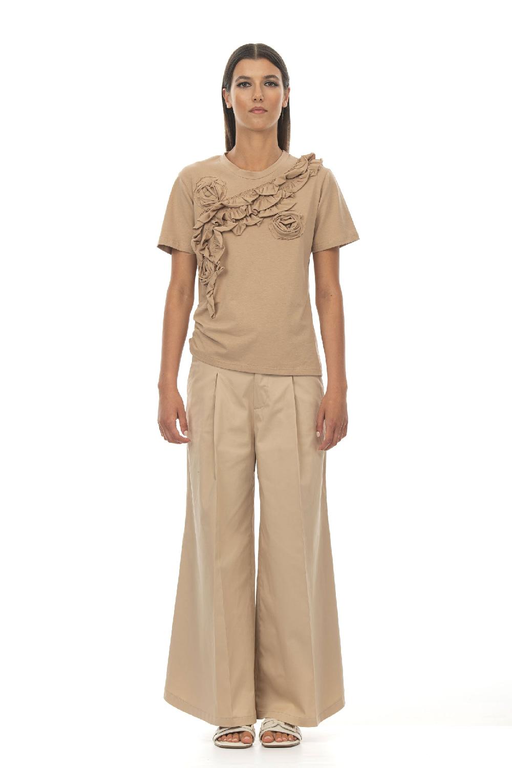 ROSÈ A POIS Jasmine T-shirt sabbia Spedizione Gratuita