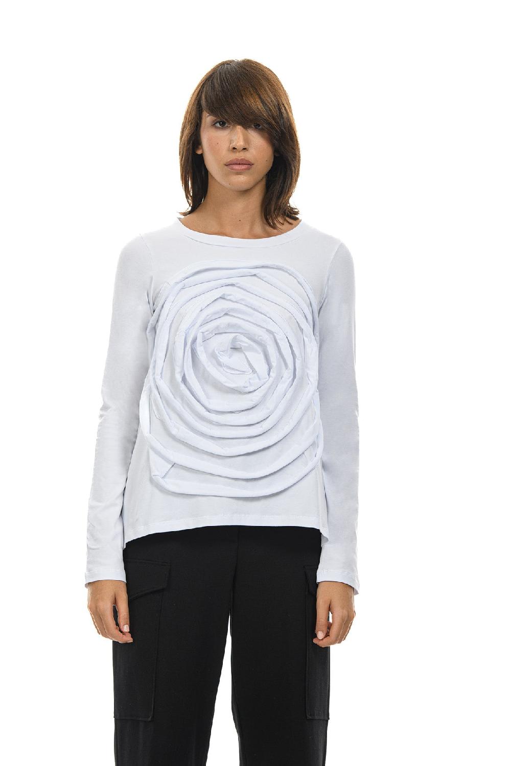 ROSÈ A POIS LEVANTE T-shirt con maxi rosa Vendite Flash