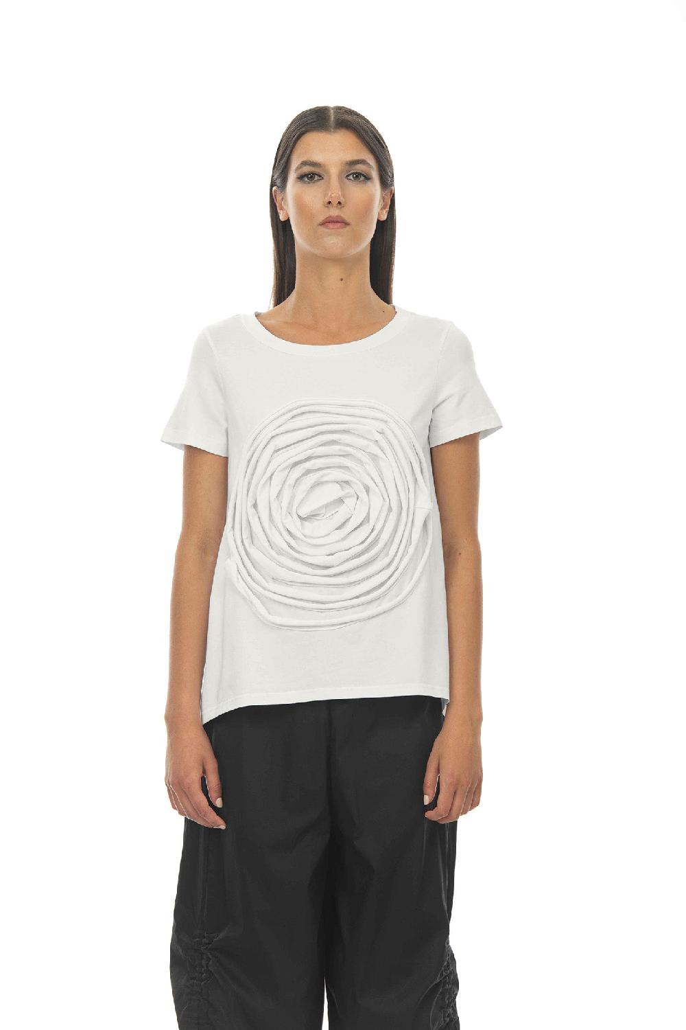 ROSÈ A POIS PESCA T-shirt con extra rosa In Saldo