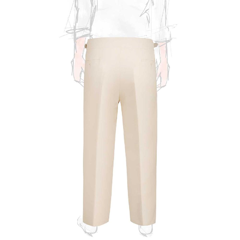 ﻿Rubinacci Vintage archive pantalone Manny in lana e cotone bianco Spedizione Gratuita