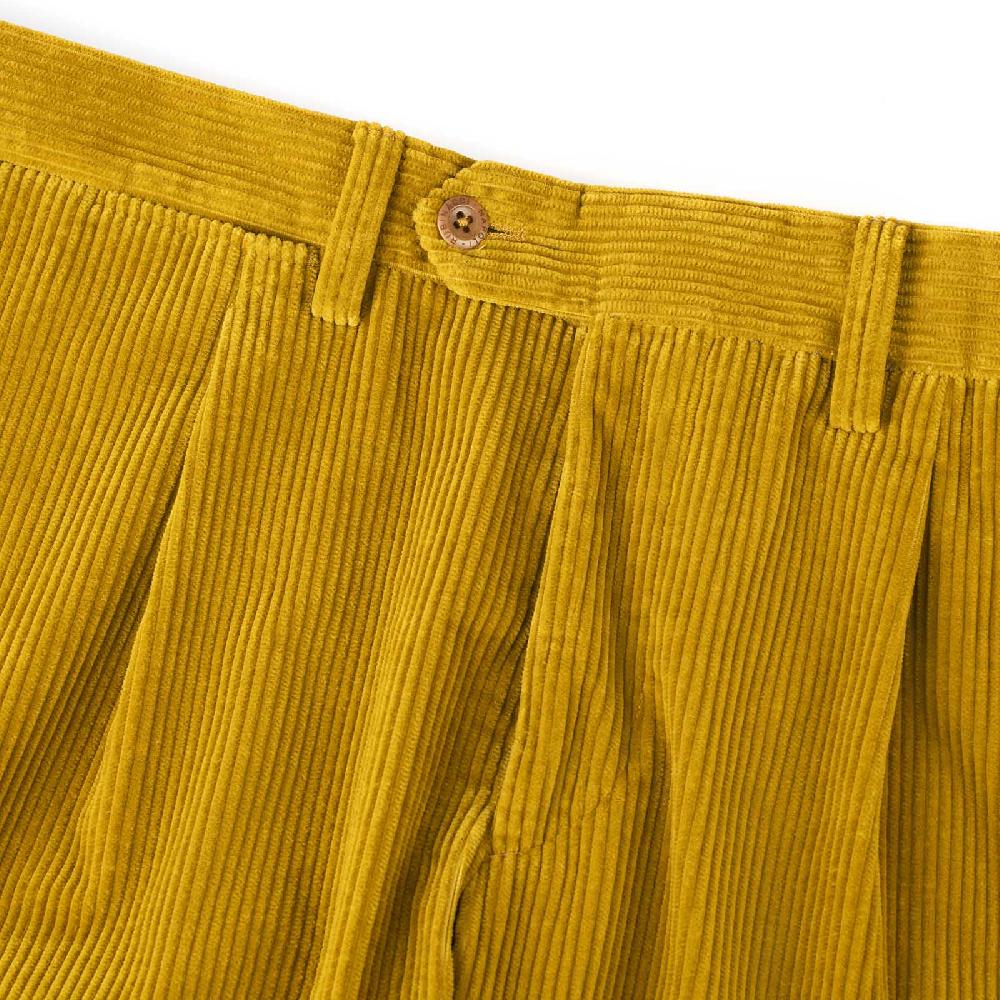 Rubinacci Vintage archive pantalone velluto a coste con pinces ocra Pezzi Unici