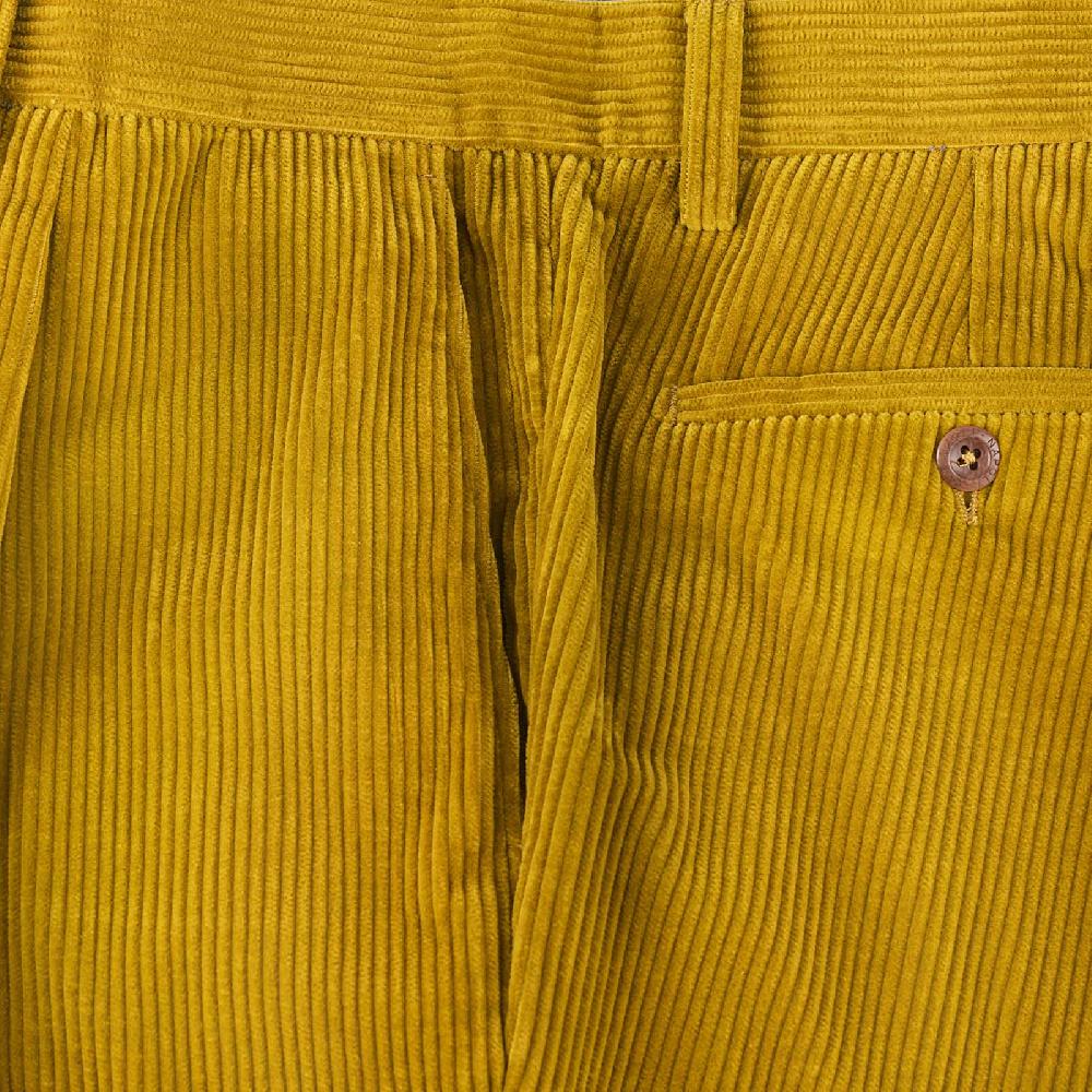 Rubinacci Vintage archive pantalone velluto a coste con pinces ocra Pezzi Unici