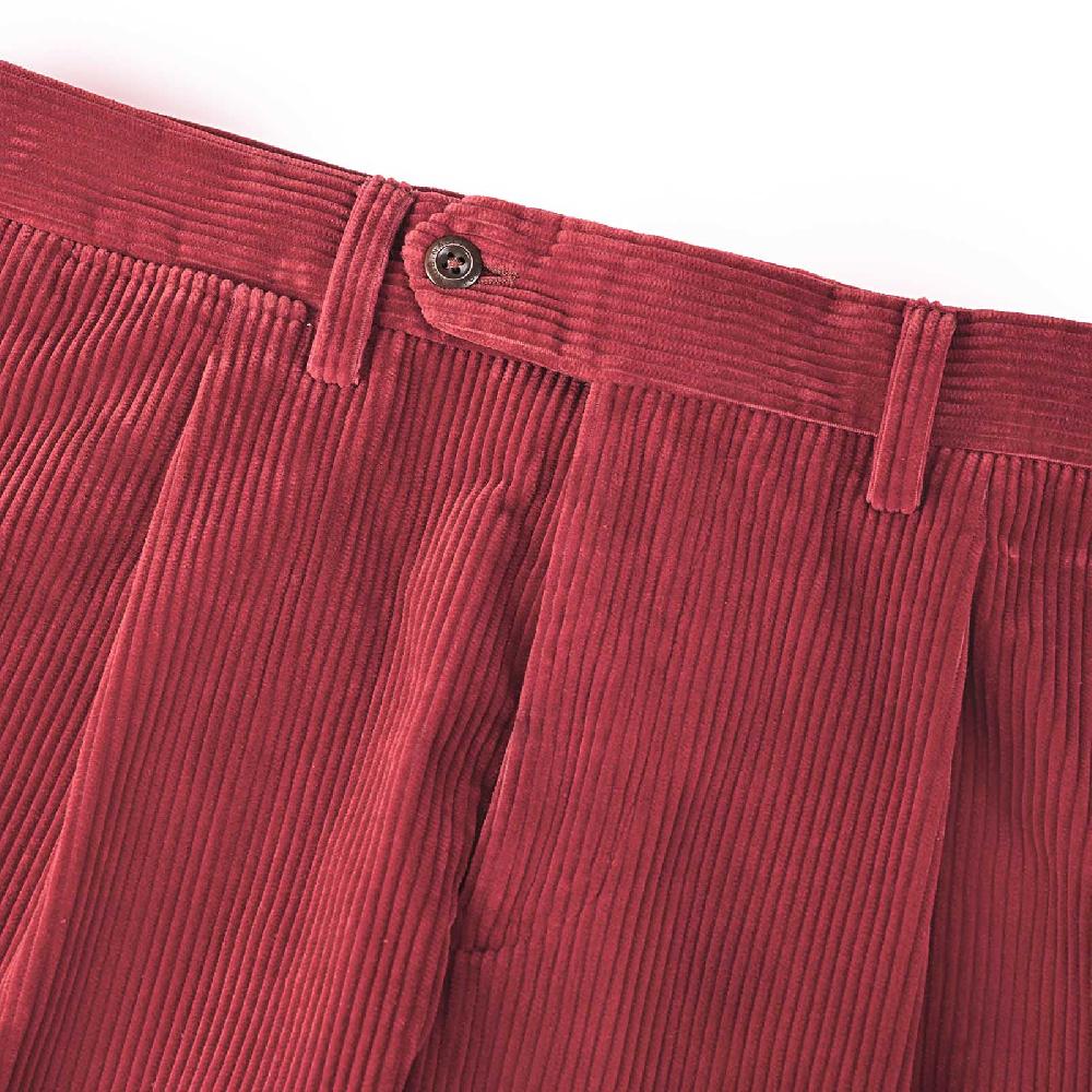 Rubinacci Vintage archive pantalone velluto a coste con pinces ciliegia Ultimi tre giorni