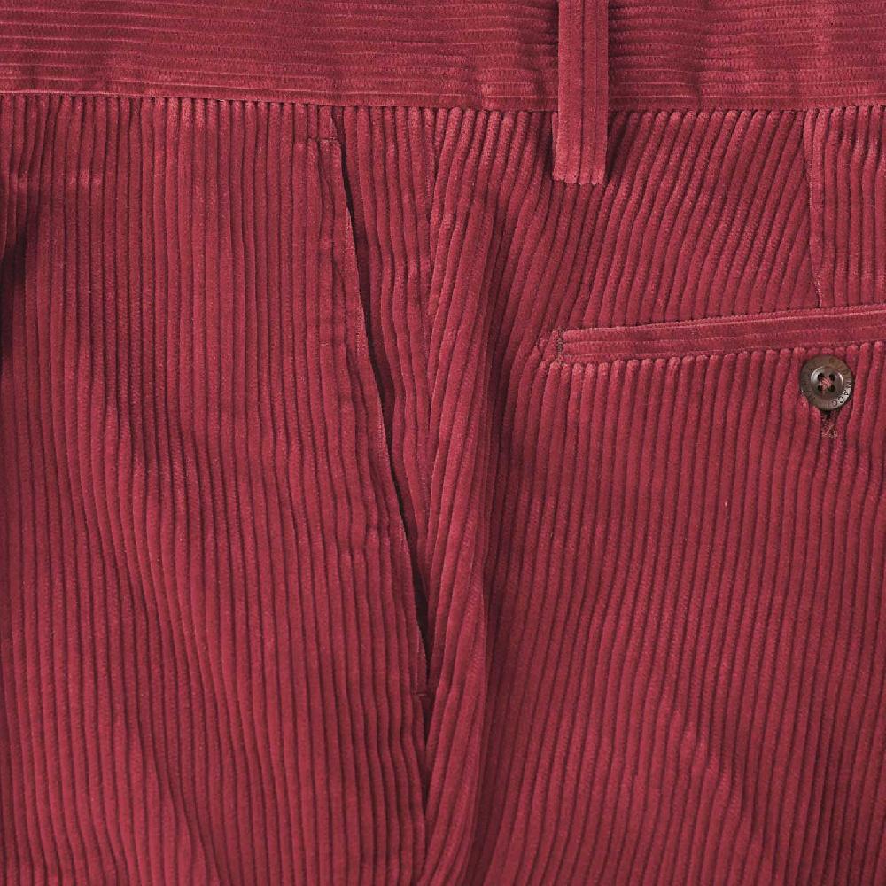 Rubinacci Vintage archive pantalone velluto a coste con pinces ciliegia Ultimi tre giorni