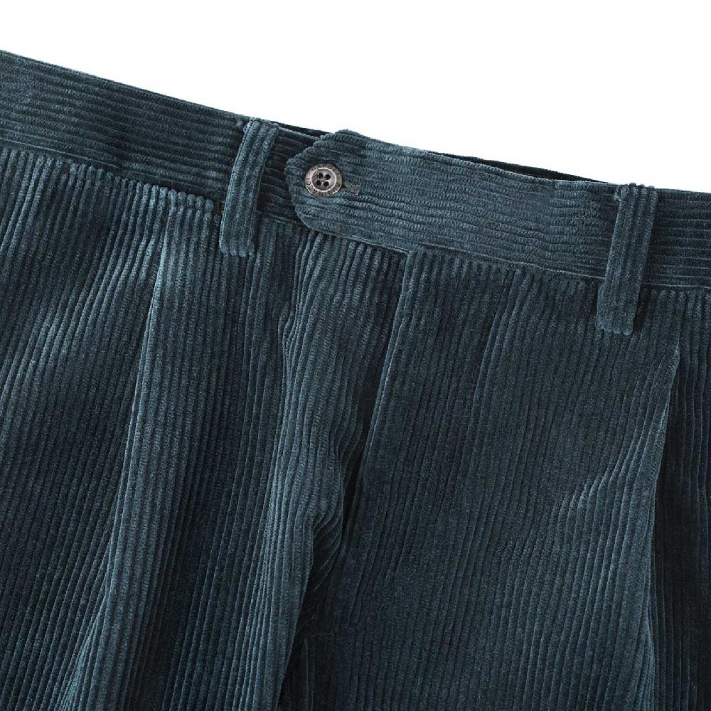Rubinacci Vintage archive pantalone velluto a coste con pinces ottanio Consegna Veloce