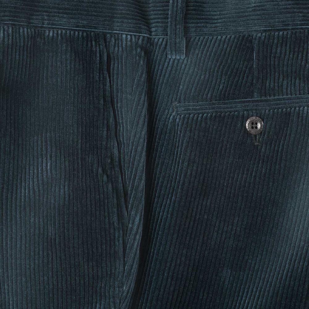 Rubinacci Vintage archive pantalone velluto a coste con pinces ottanio Consegna Veloce