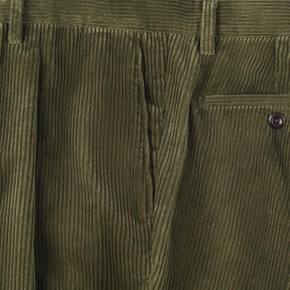 Rubinacci Vintage archive pantalone velluto a coste con pinces verde Promozione Limitata