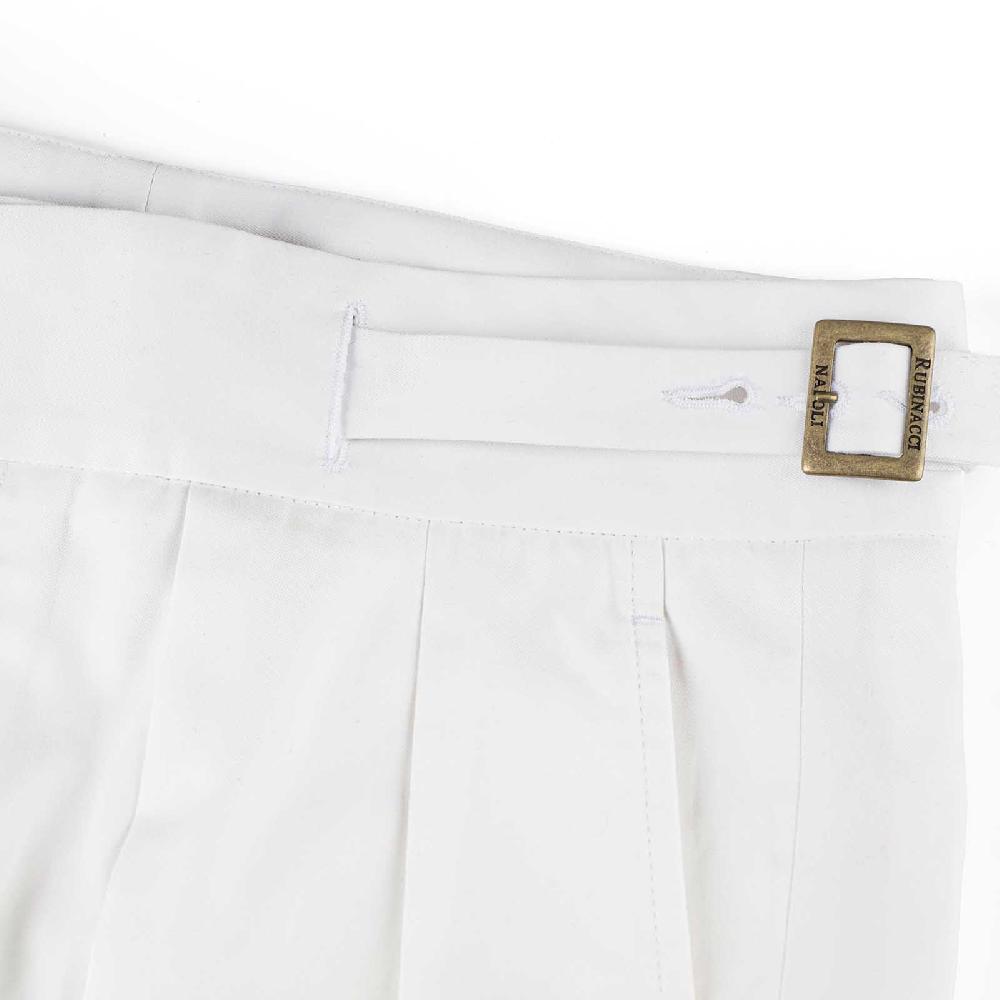 Rubinacci Vintage archive pantalone Manny in cotone bianco Fino Al -60%