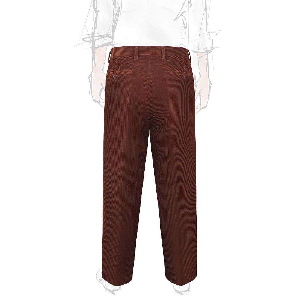 Rubinacci Vintage archive pantalone velluto a coste con pinces marrone Shopping Online