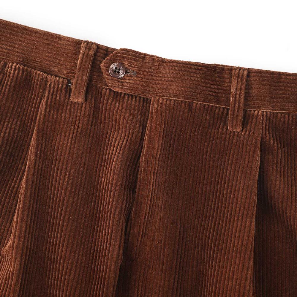 Rubinacci Vintage archive pantalone velluto a coste con pinces marrone Shopping Online