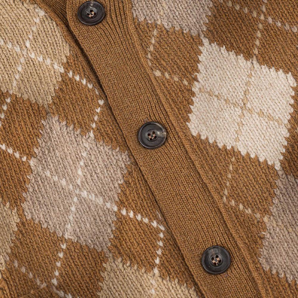 Rubinacci Vintage archive cardigan a rombi in lana tabacco Convenienza