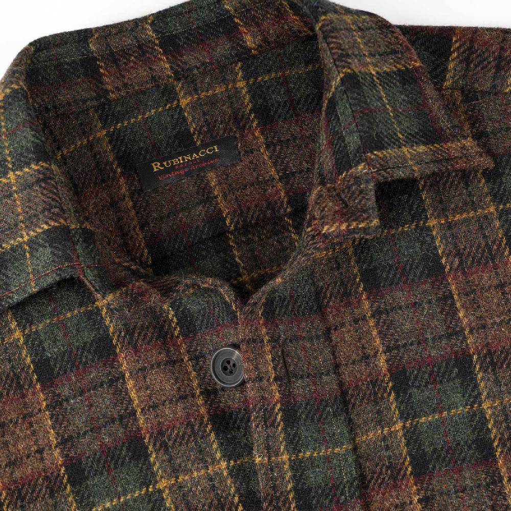 Rubinacci Vintage archive overshirt in lana tartan Fino al 55% di sconto