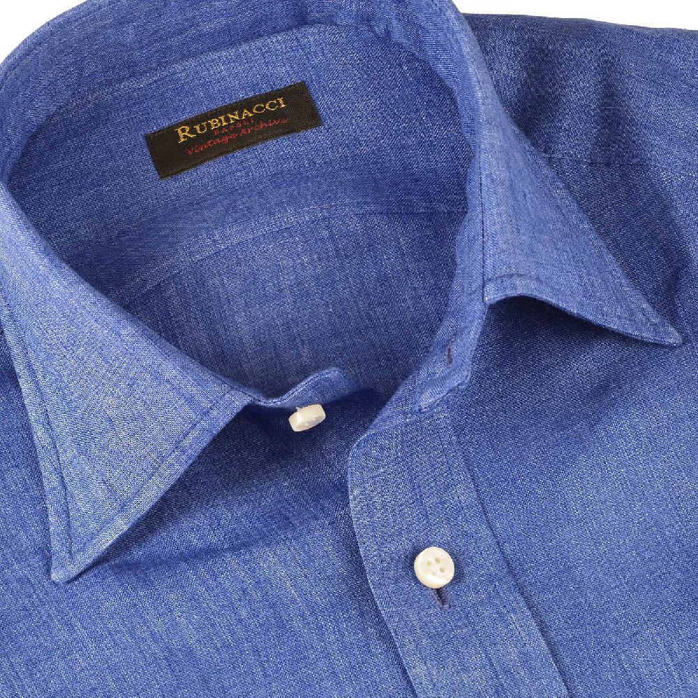 Rubinacci Vintage archive camicia in lino blu Offerta