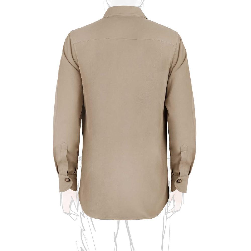 Rubinacci Serie Limitata overshirt in cotone e lino biscotto Economico