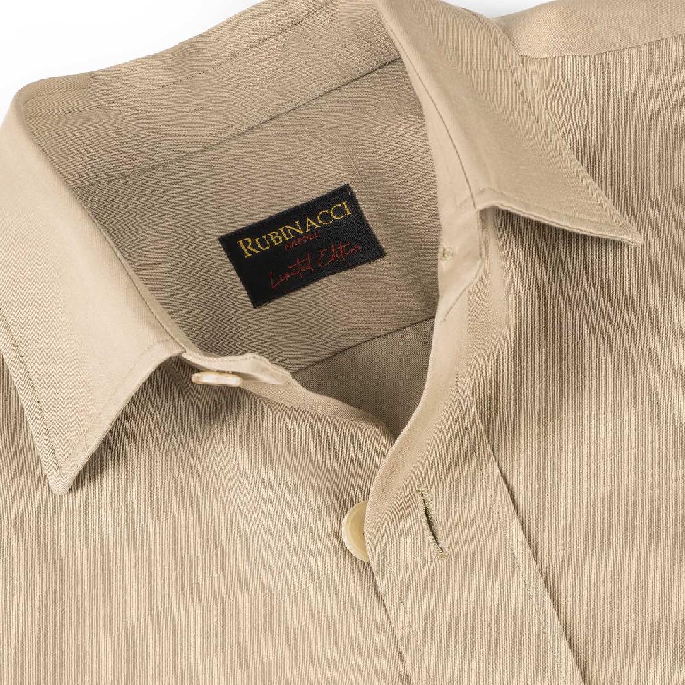 Rubinacci Serie Limitata overshirt in cotone e lino biscotto Economico