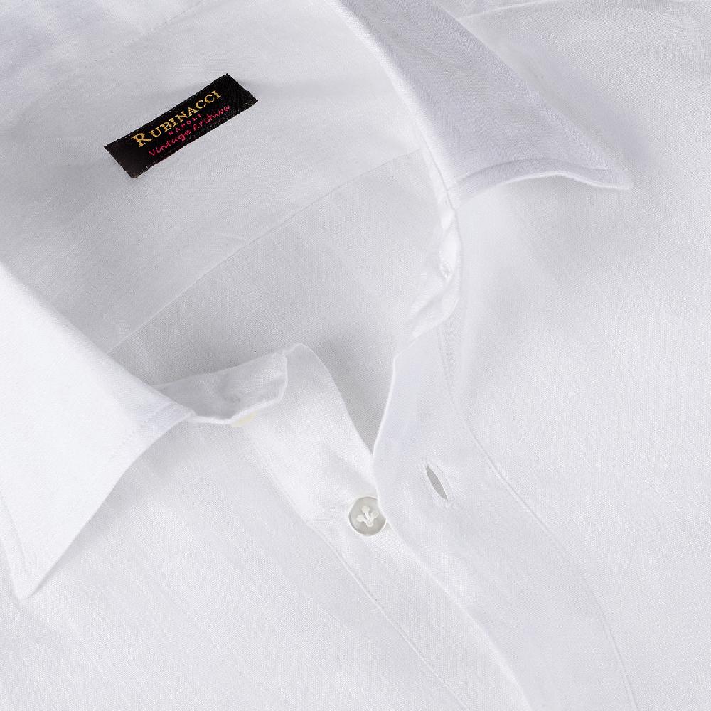 Rubinacci Vintage archive polo in lino bianca Offerte
