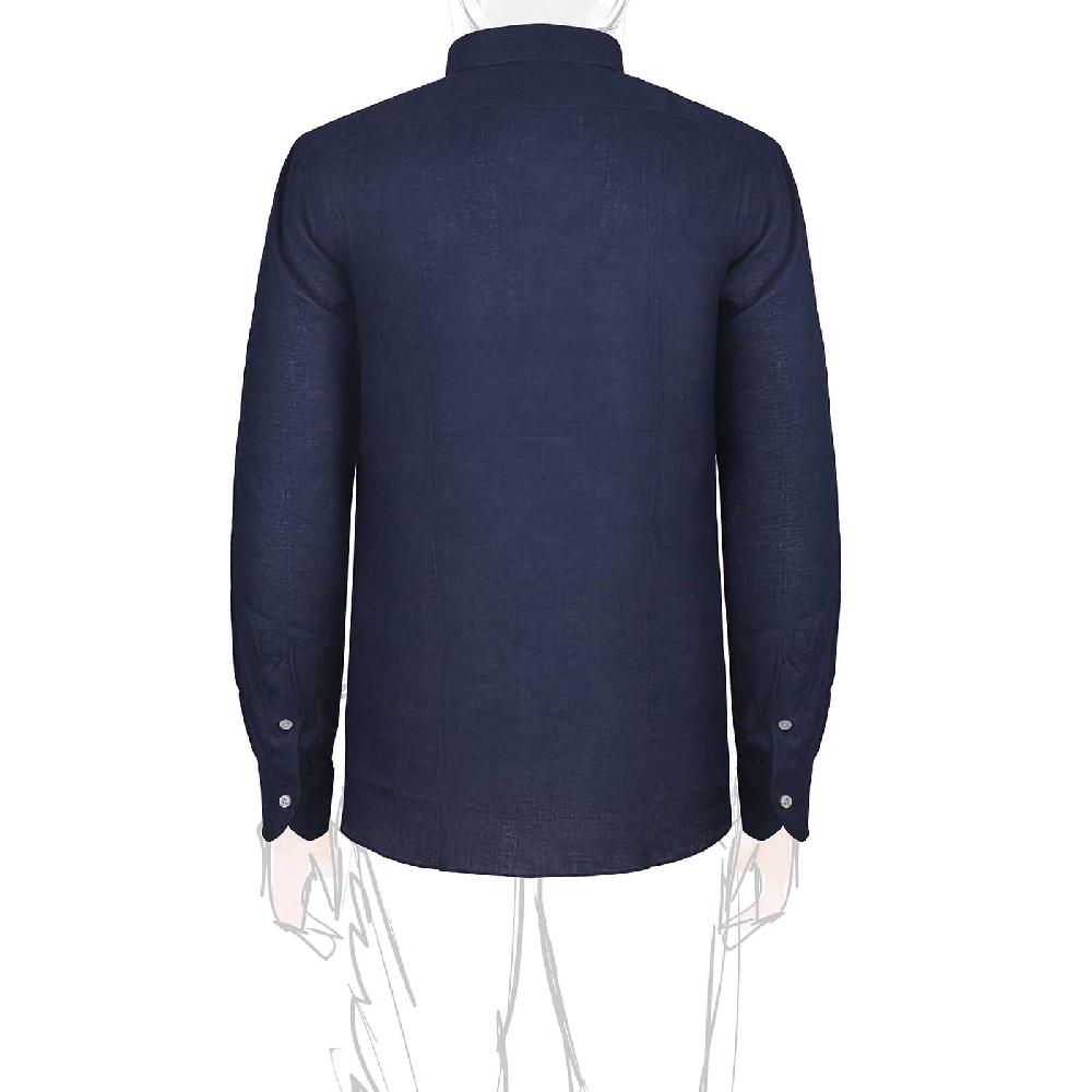 Rubinacci Vintage archive camicia in lino blu Esporta salva