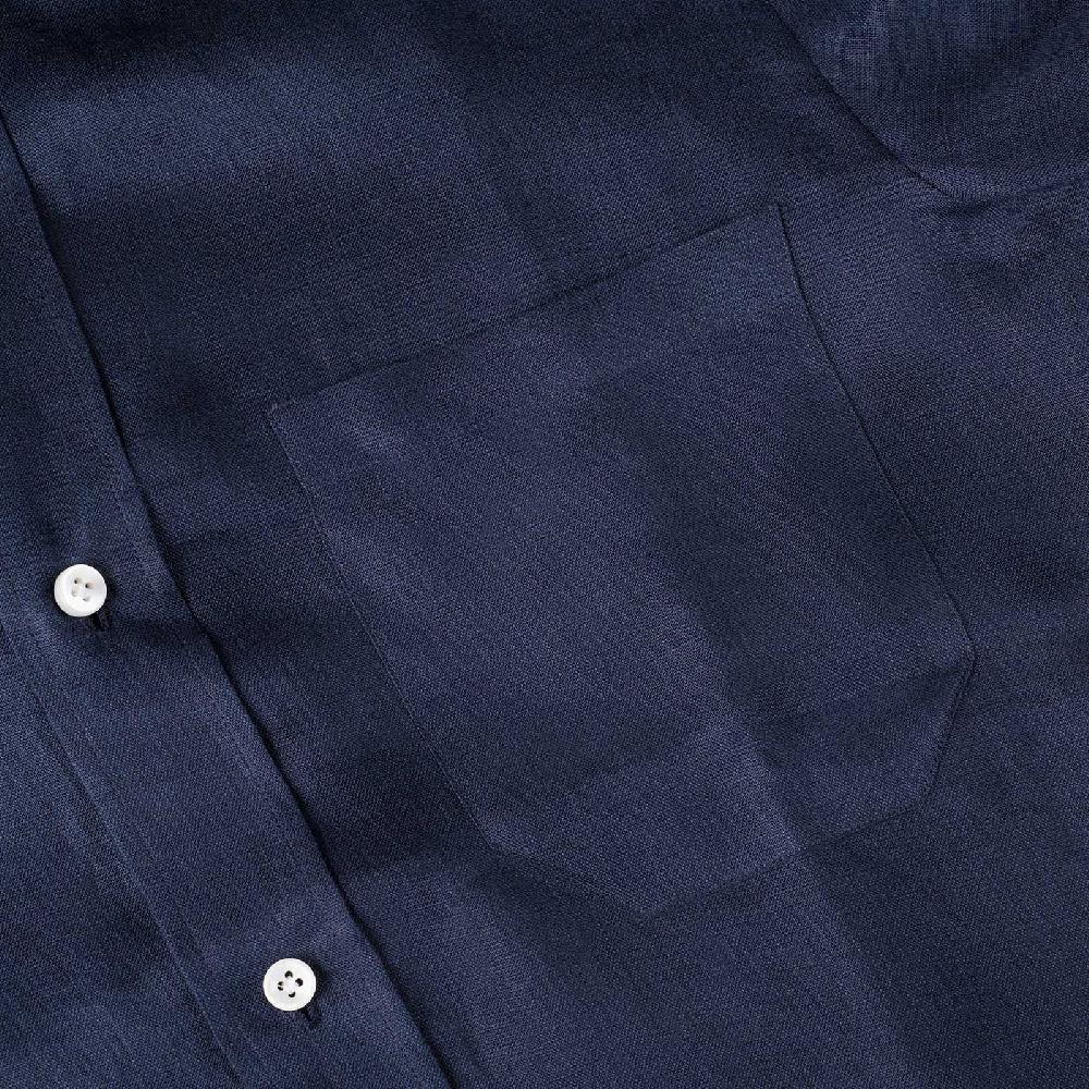 Rubinacci Vintage archive camicia in lino blu Esporta salva