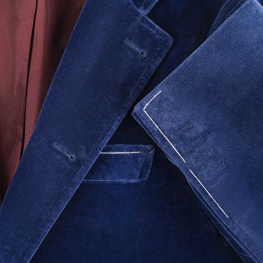 Rubinacci Vintage archive giacca Vienna in velluto blu In Saldo