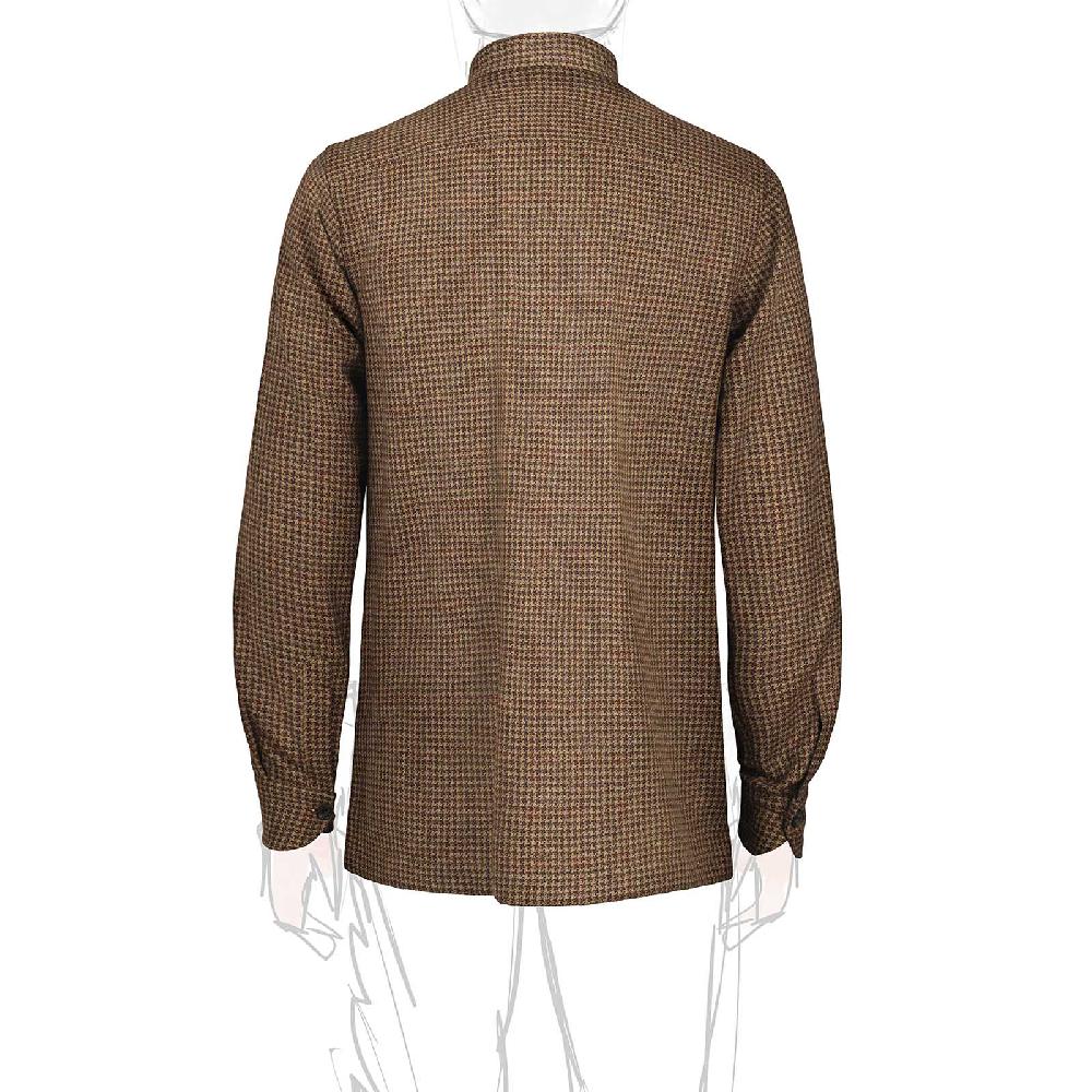 Rubinacci Vintage archive sahariana guru in pied de poule di cashmere nocciola Italy