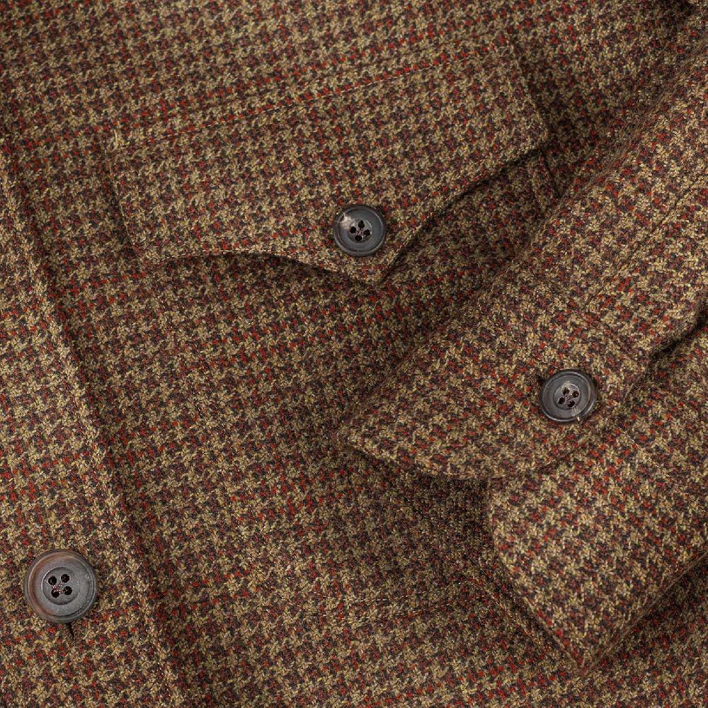 Rubinacci Vintage archive sahariana guru in pied de poule di cashmere nocciola Italy