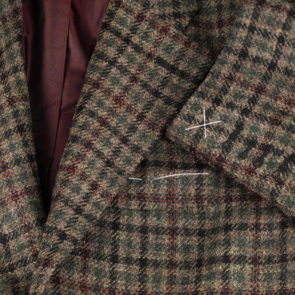 Rubinacci Vintage archive giacca in lana a quadri verde In Linea