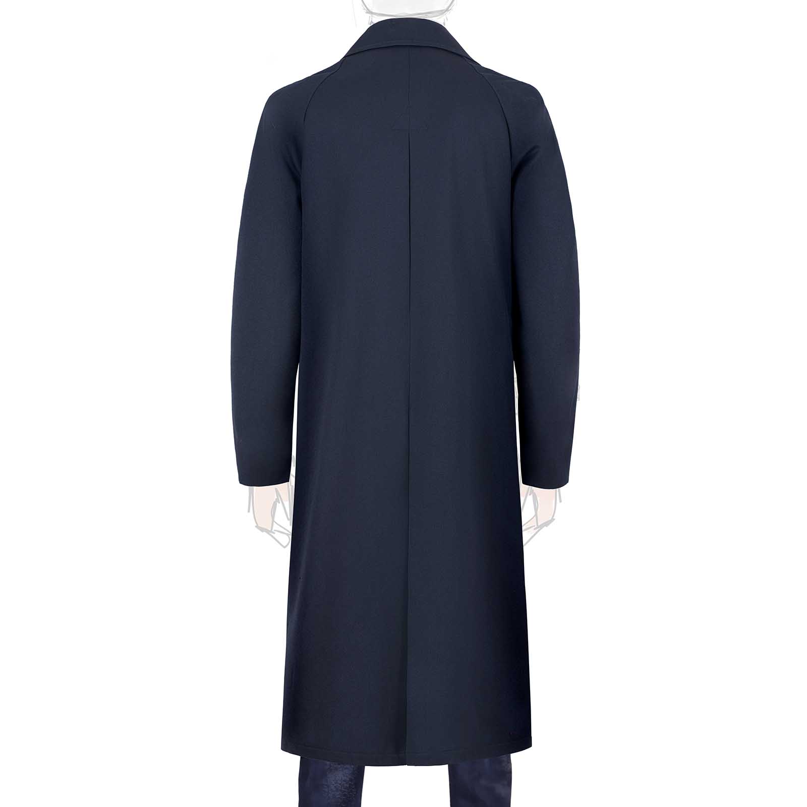 Rubinacci Vintage archive cappotto raglan in diagonale di lana blu Pezzi Unici