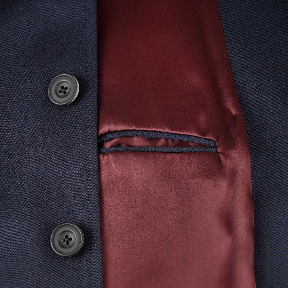 Rubinacci Vintage archive cappotto raglan in diagonale di lana blu Pezzi Unici