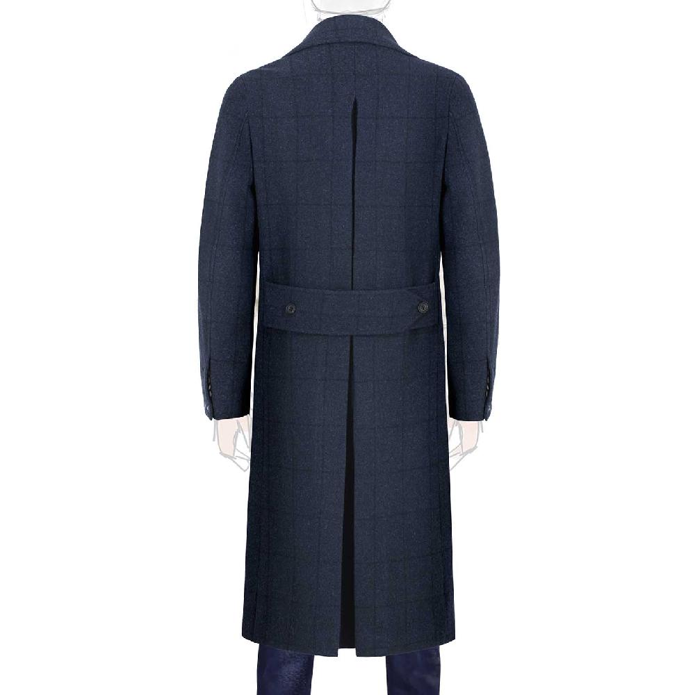 Rubinacci Vintage archive cappotto Ulster in lana a quadri blu Soddisfazione Garantita