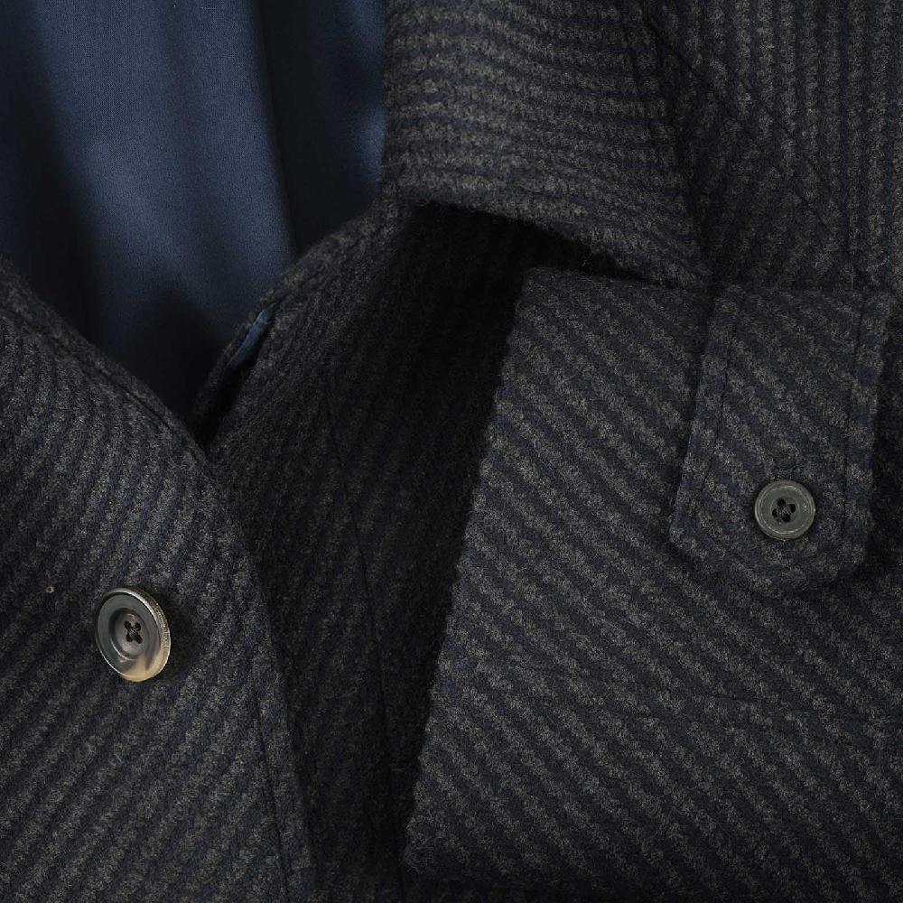 Rubinacci Vintage archive cappotto raglan in diagonale di lana skyfall blu Acquista Ora