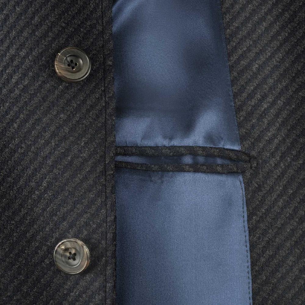 Rubinacci Vintage archive cappotto raglan in diagonale di lana skyfall blu Acquista Ora