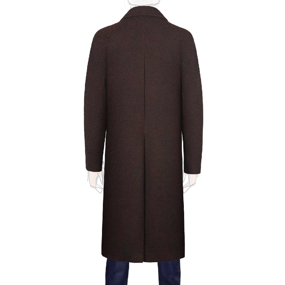 Rubinacci Vintage archive cappotto raglan in diagonale di lana skyfall marrone Consegna Veloce