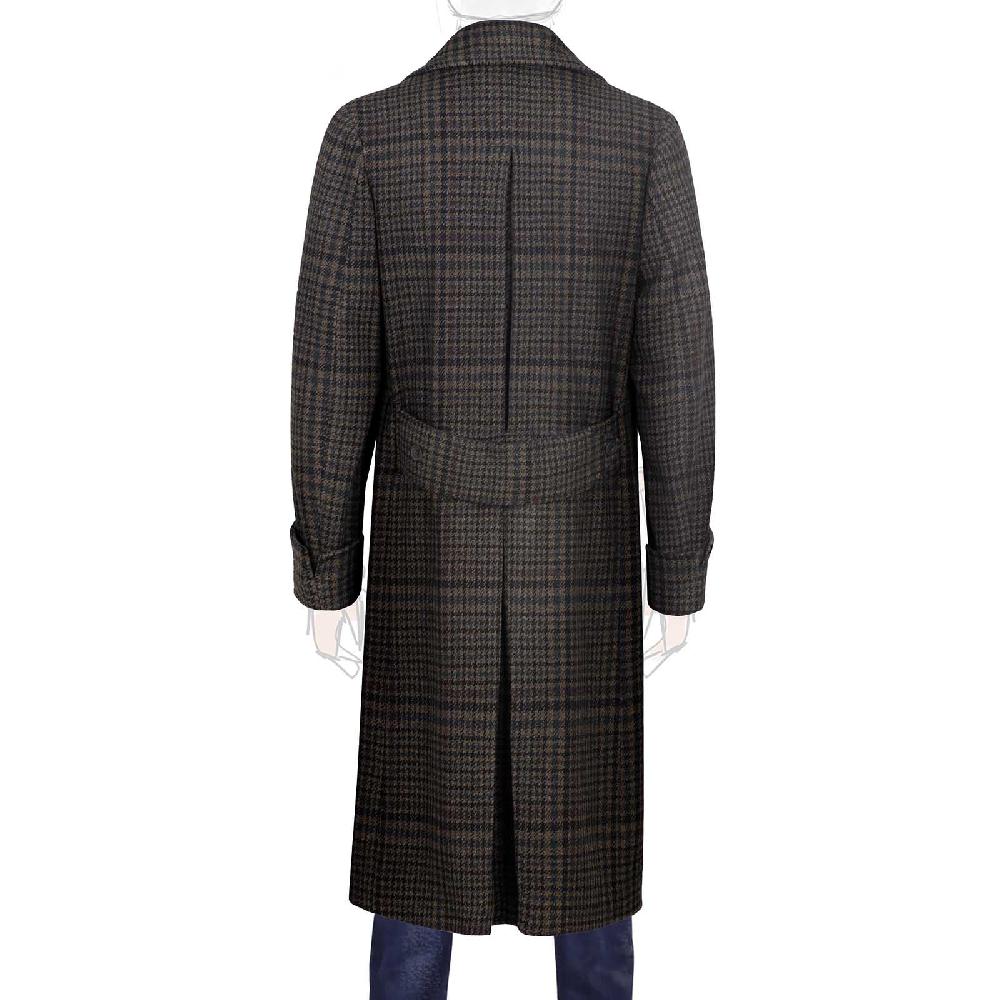 Rubinacci Vintage archive cappotto Ulster in lana e cashmere a quadri marrone Promozione Limitata