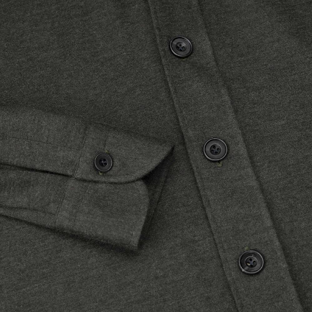 Rubinacci Overshirt in cashmere verde Saldi Di Fabbrica