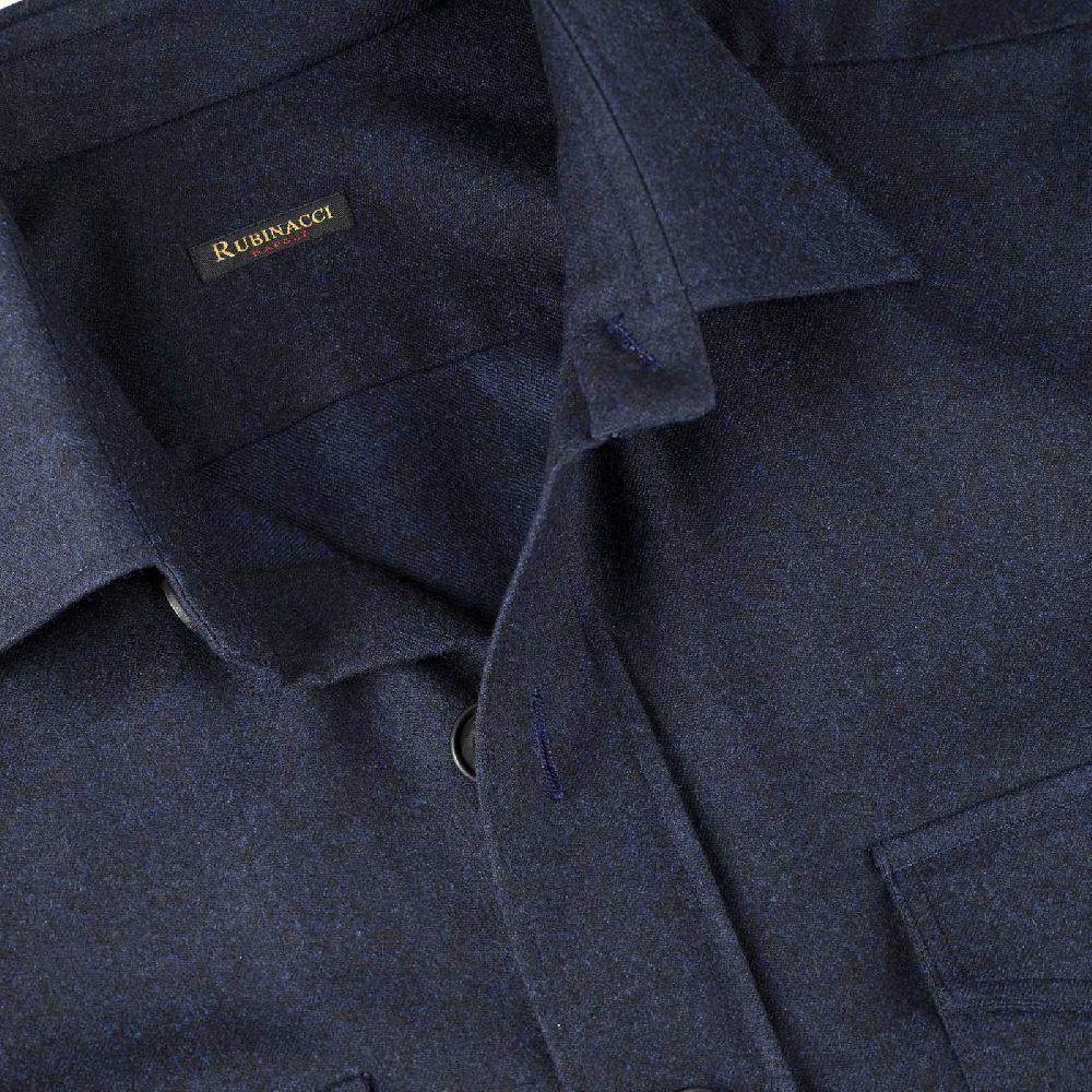 Rubinacci Sahariana in lana blu Nuova