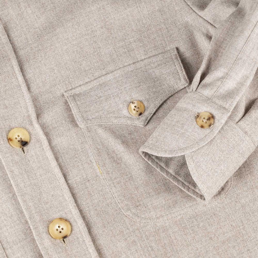 Rubinacci Sahariana in lana beige Moda