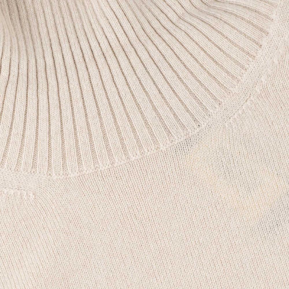 Rubinacci Collo alto in cashmere panna Offerta Pasqua