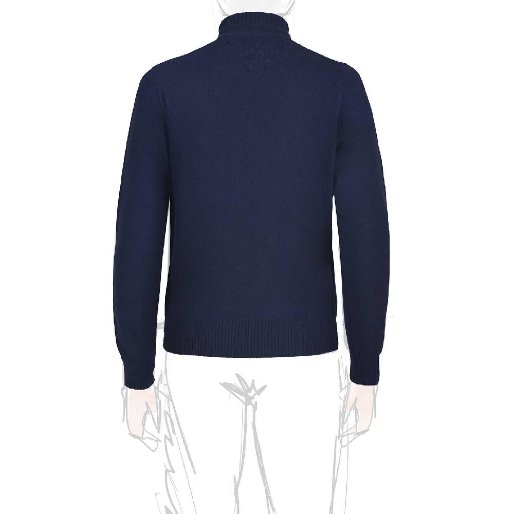 Rubinacci Collo alto in cashmere blu Offerta San Valentino