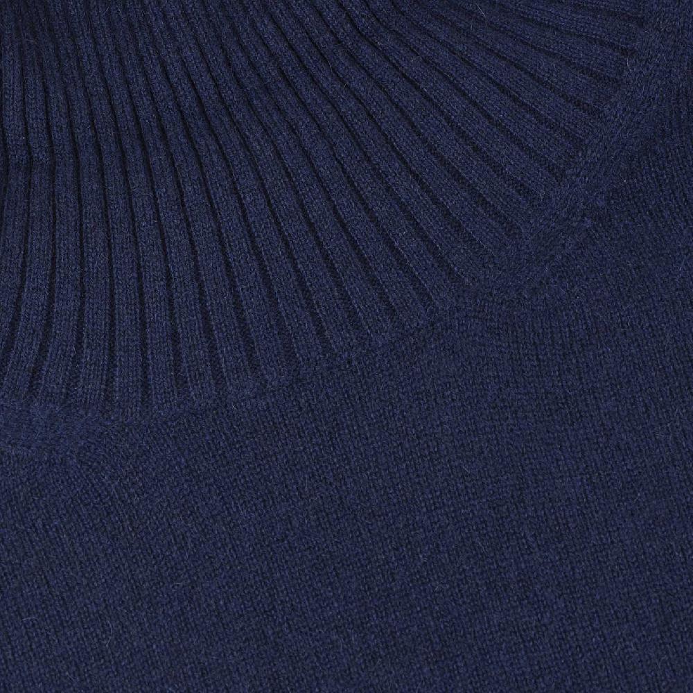 Rubinacci Collo alto in cashmere blu Offerta San Valentino