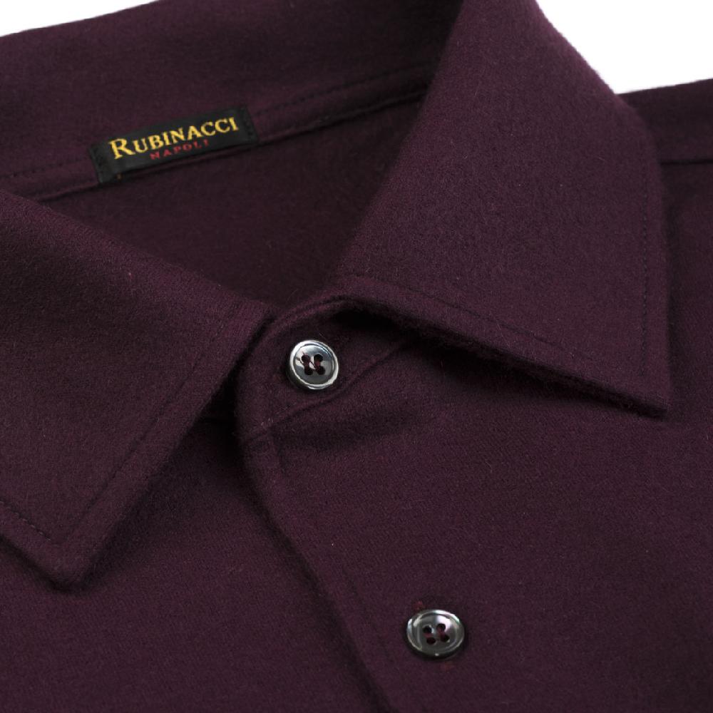 Rubinacci Camicia in cashmere vino Offerta migliore