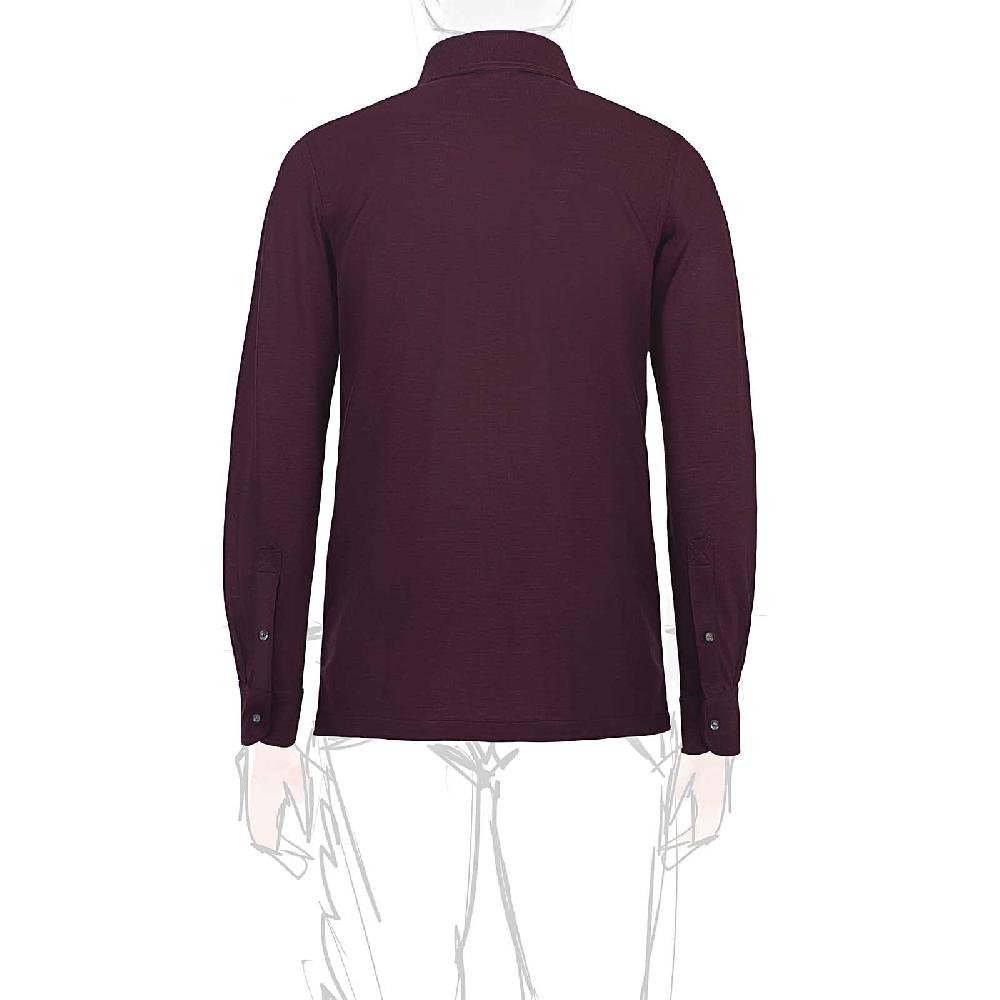 Rubinacci Camicia in piquet di lana bordeaux Offerta temporanea