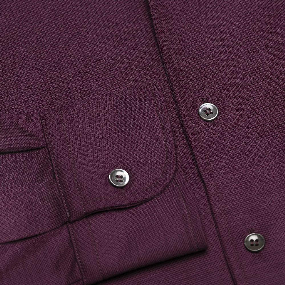 Rubinacci Camicia in piquet di lana bordeaux Offerta temporanea