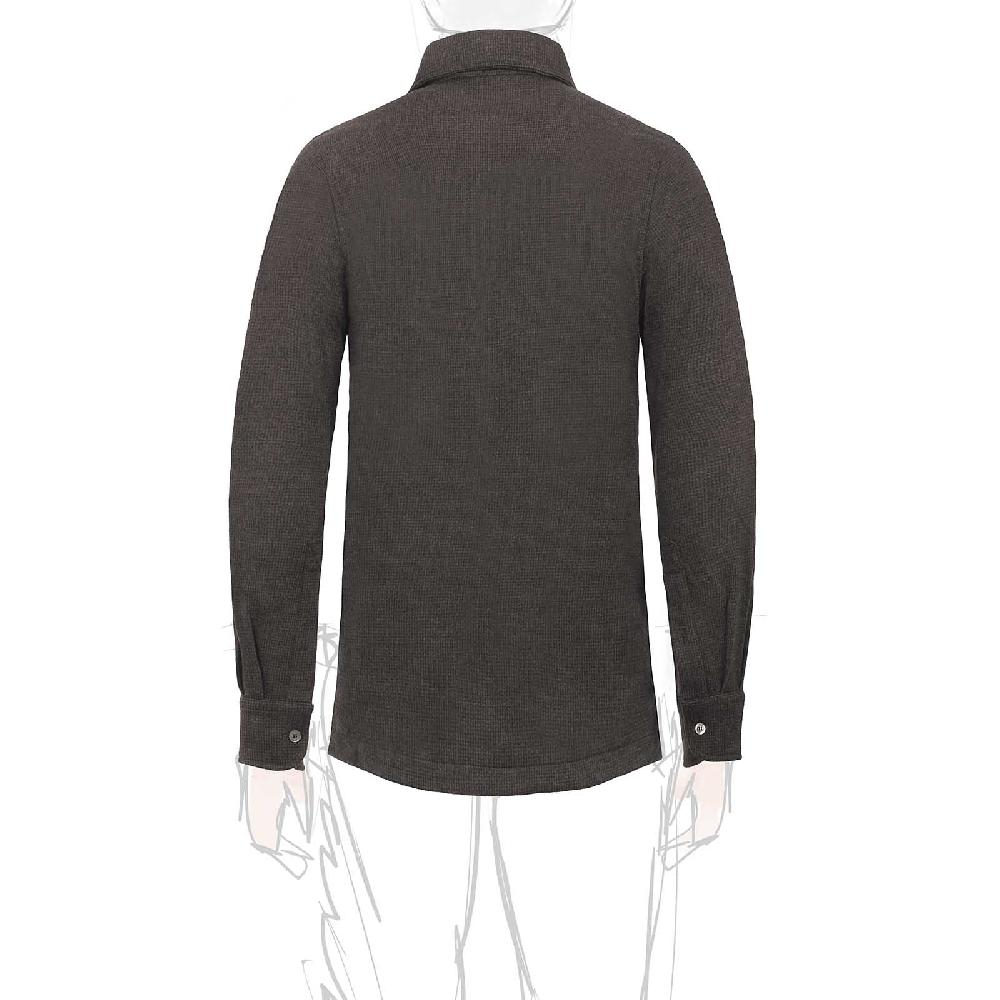 Rubinacci Camicia in cashmere a quadretti marrone e nero Offerte esclusive