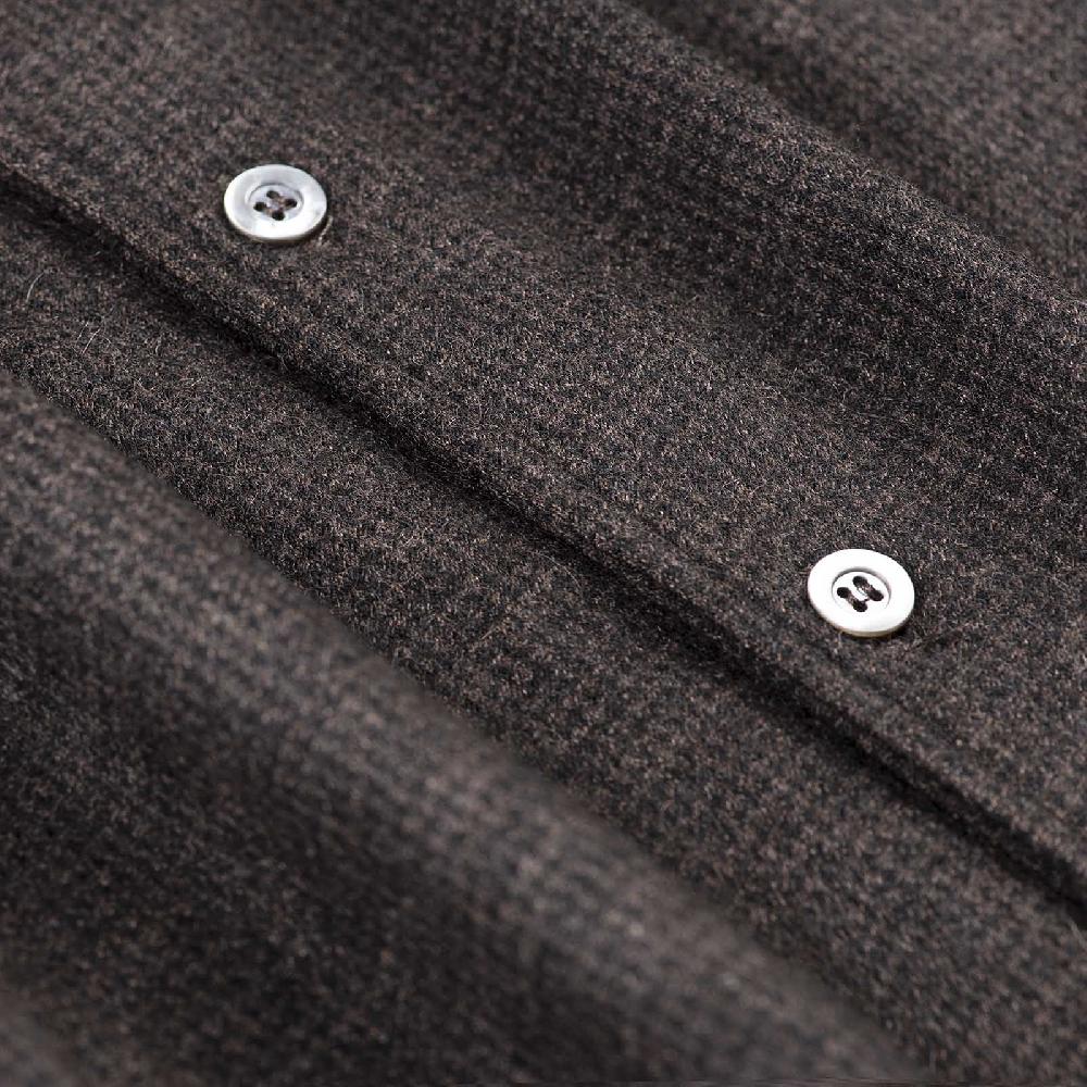 Rubinacci Camicia in cashmere a quadretti marrone e nero Offerte esclusive
