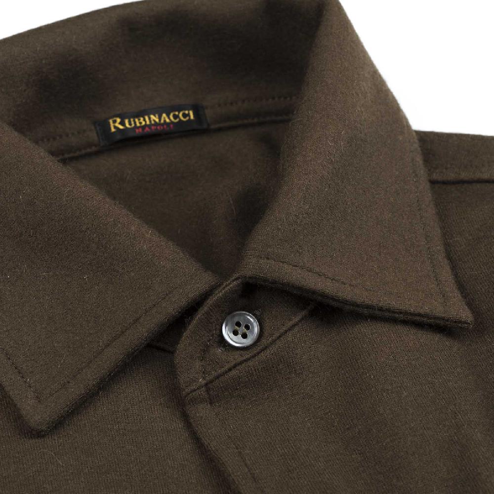 Rubinacci Camicia in cashmere verde militare Lightning offer