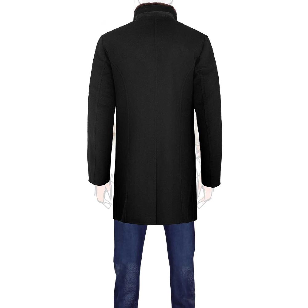 Rubinacci Giaccone lana e cashmere con pelliccia nero Nuovi prodotti