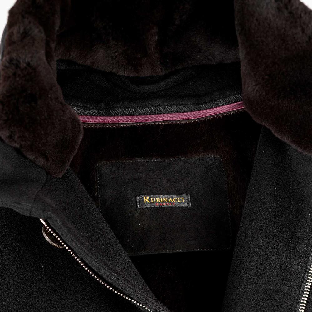 Rubinacci Giaccone lana e cashmere con pelliccia nero Nuovi prodotti