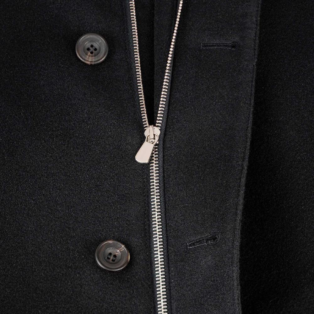 Rubinacci Giaccone lana e cashmere con pelliccia nero Nuovi prodotti