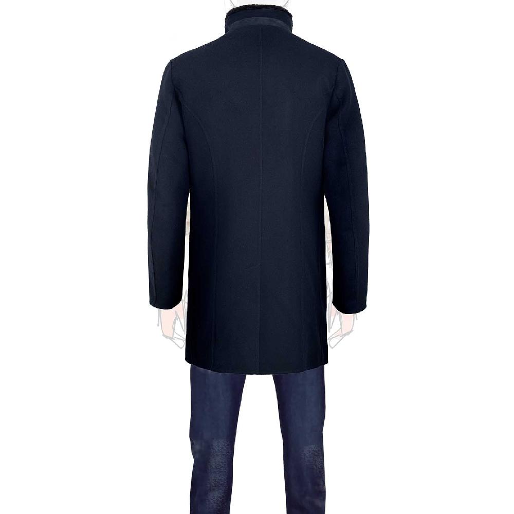 Rubinacci Giaccone lana e cashmere blu con pelliccia Bestseller