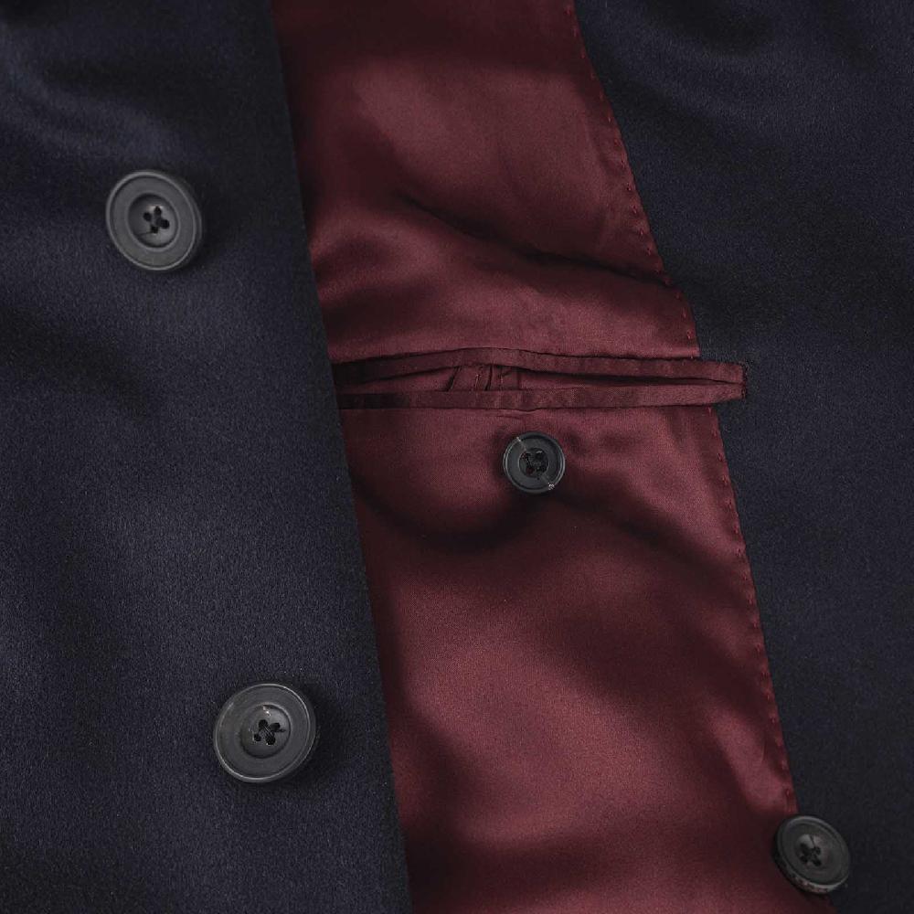 Rubinacci Cappotto in cashmere blu Offerte giornaliere